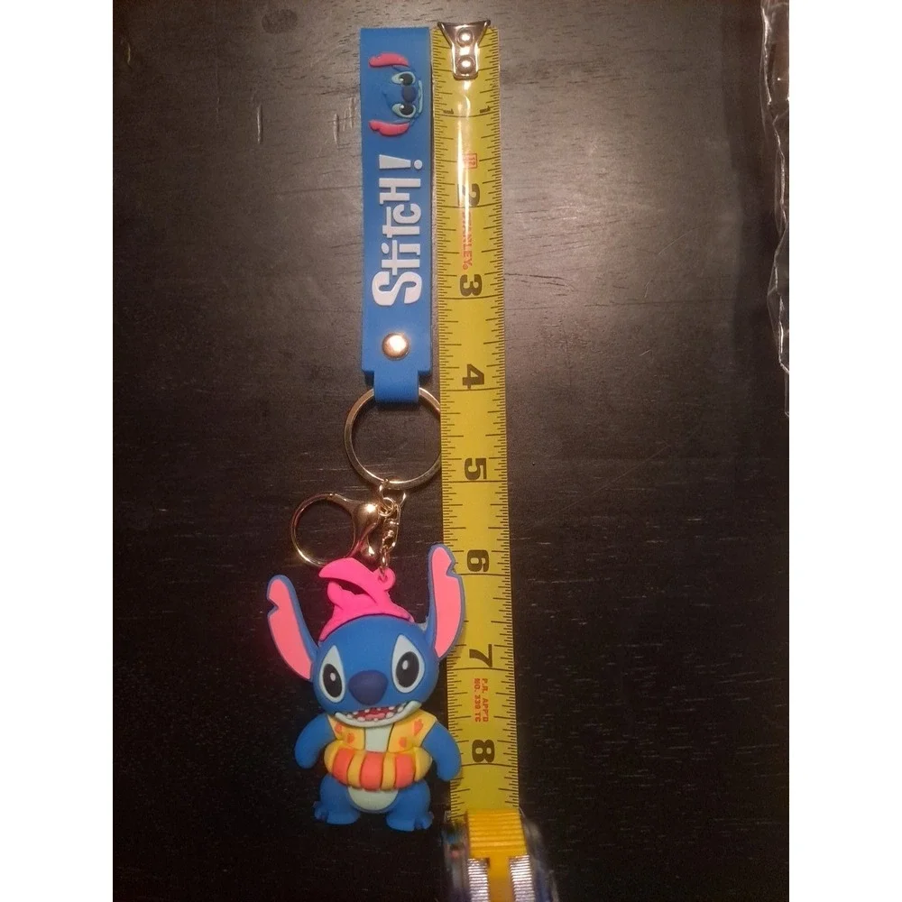 New Disney Stitch Innertube PVC Keychain Backpack Clip Keyring‎ Pendant Wristlet